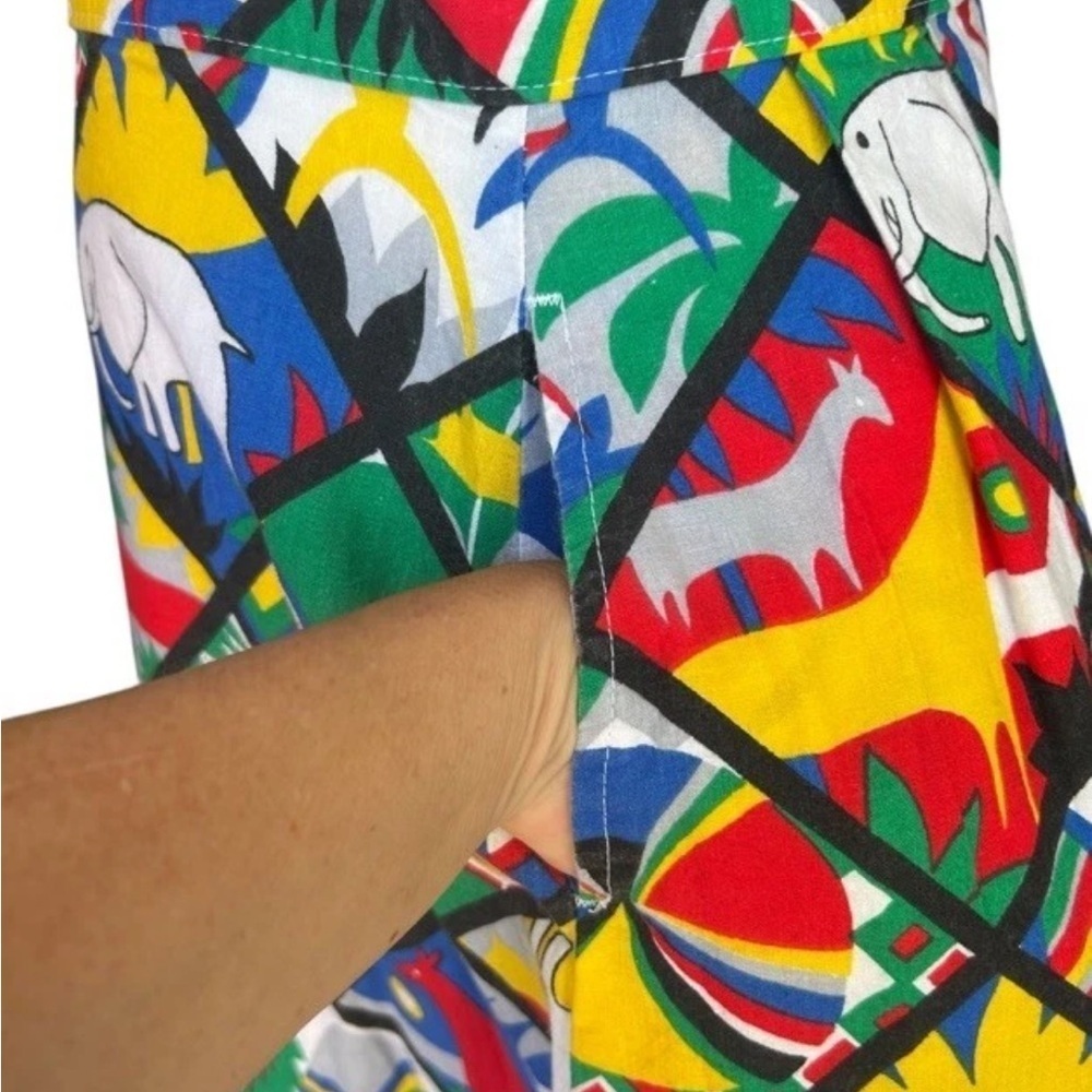 Vintage American Sophisticates 1980s Bold Abstract Geometric Print Midi Skirt S - Picture 9 of 13